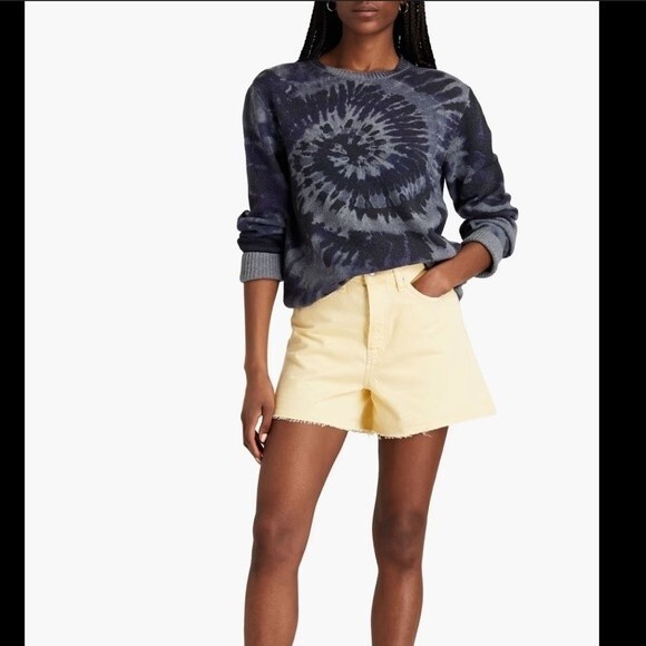 Rag‎ & Bone Womens Size 28 Maya High Rise Shorty Short Lemon Drop Organic Cotton - Picture 1 of 12